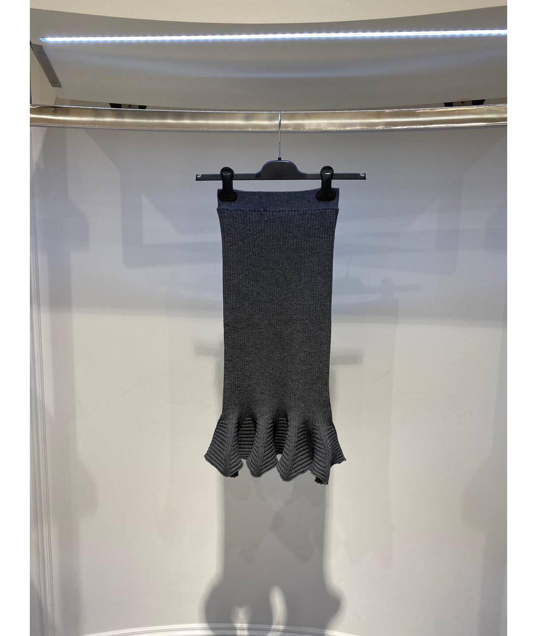 LANVIN Серая юбка миди, фото 3