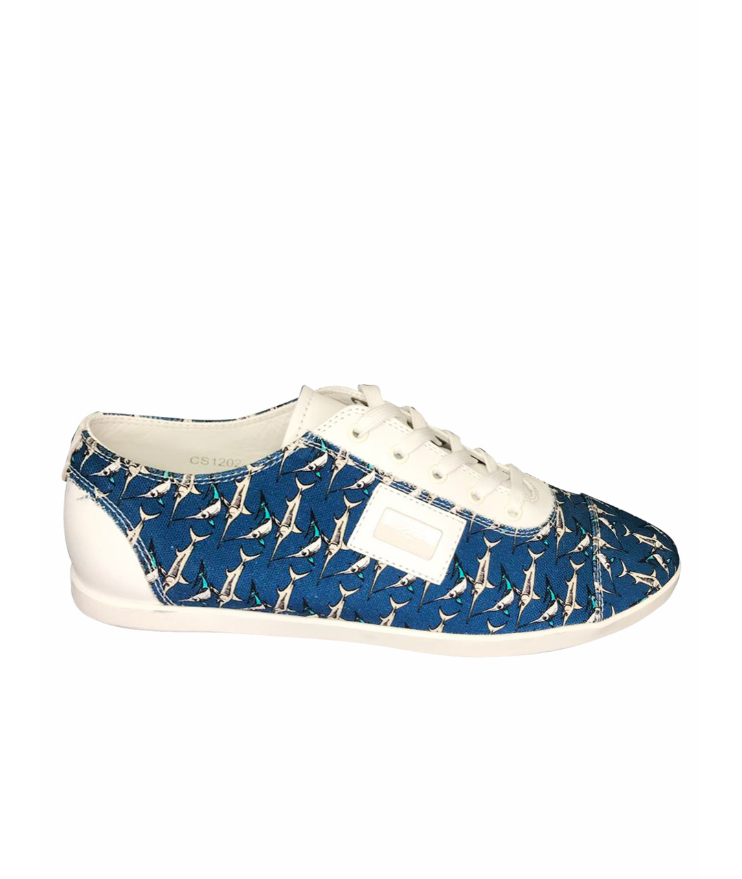 DOLCE&GABBANA Синие текстильные низкие кроссовки / кеды, фото 1