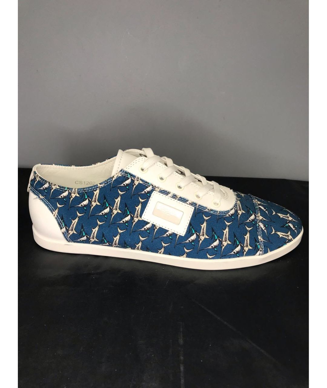 DOLCE&GABBANA Синие текстильные низкие кроссовки / кеды, фото 7