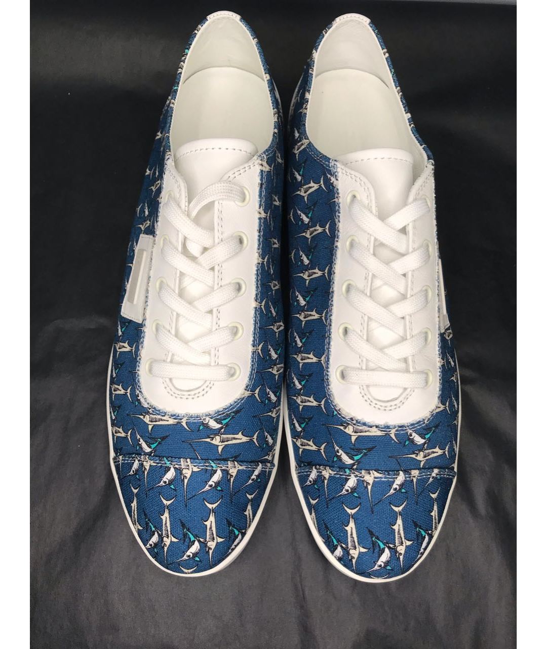 DOLCE&GABBANA Синие текстильные низкие кроссовки / кеды, фото 4