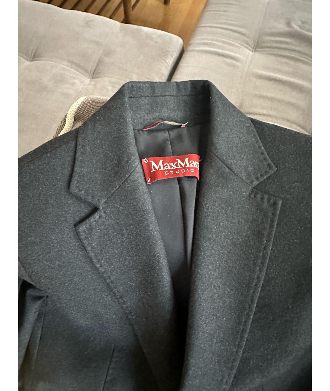 MAX MARA STUDIO Черный шерстяной жакет/пиджак, фото 3