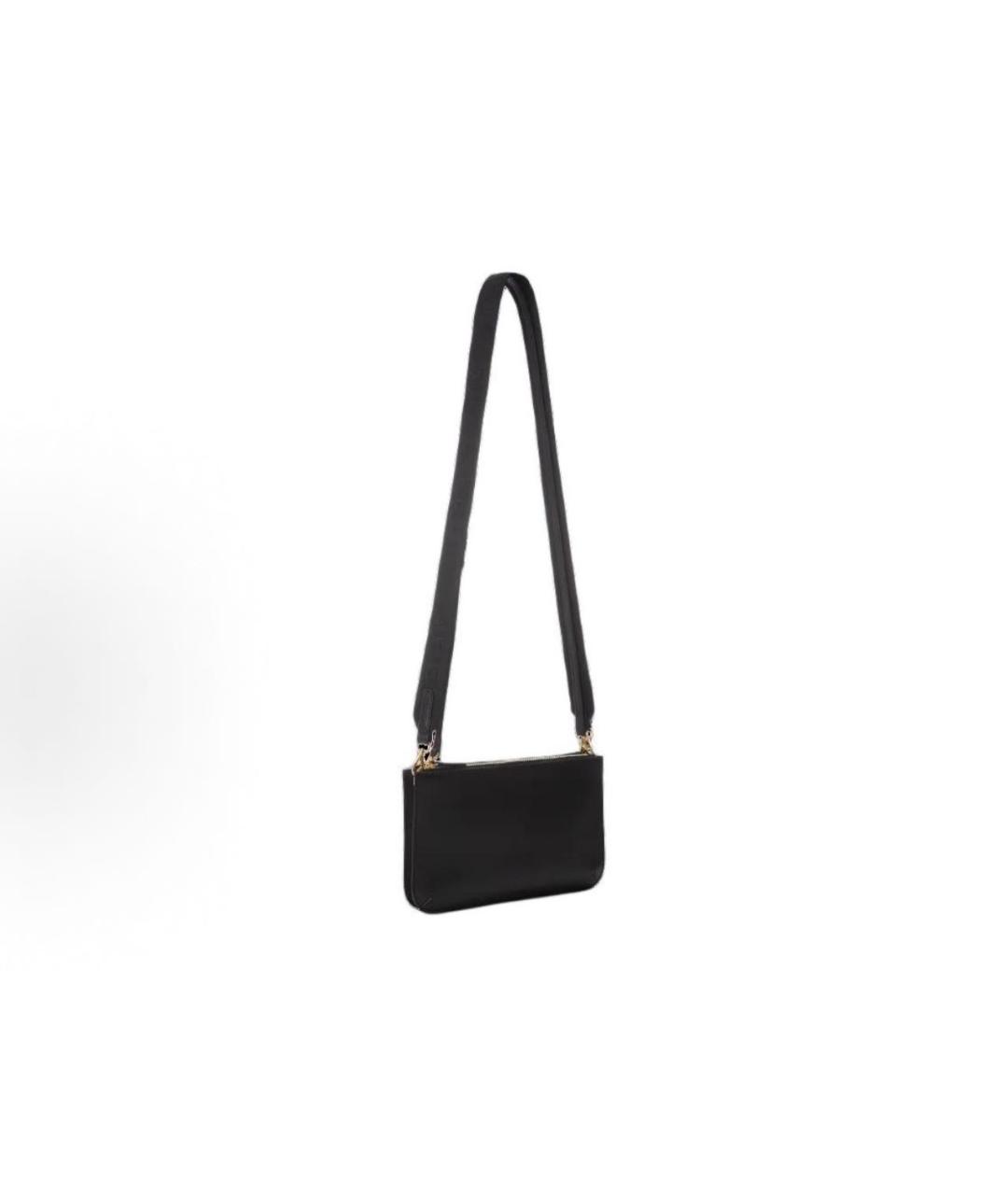 RALPH LAUREN Черная кожаная сумка через плечо, фото 2