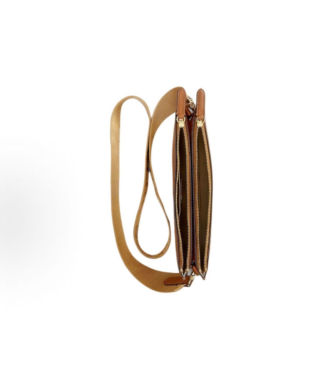 POLO RALPH LAUREN Коричневая кожаная сумка через плечо, фото 4