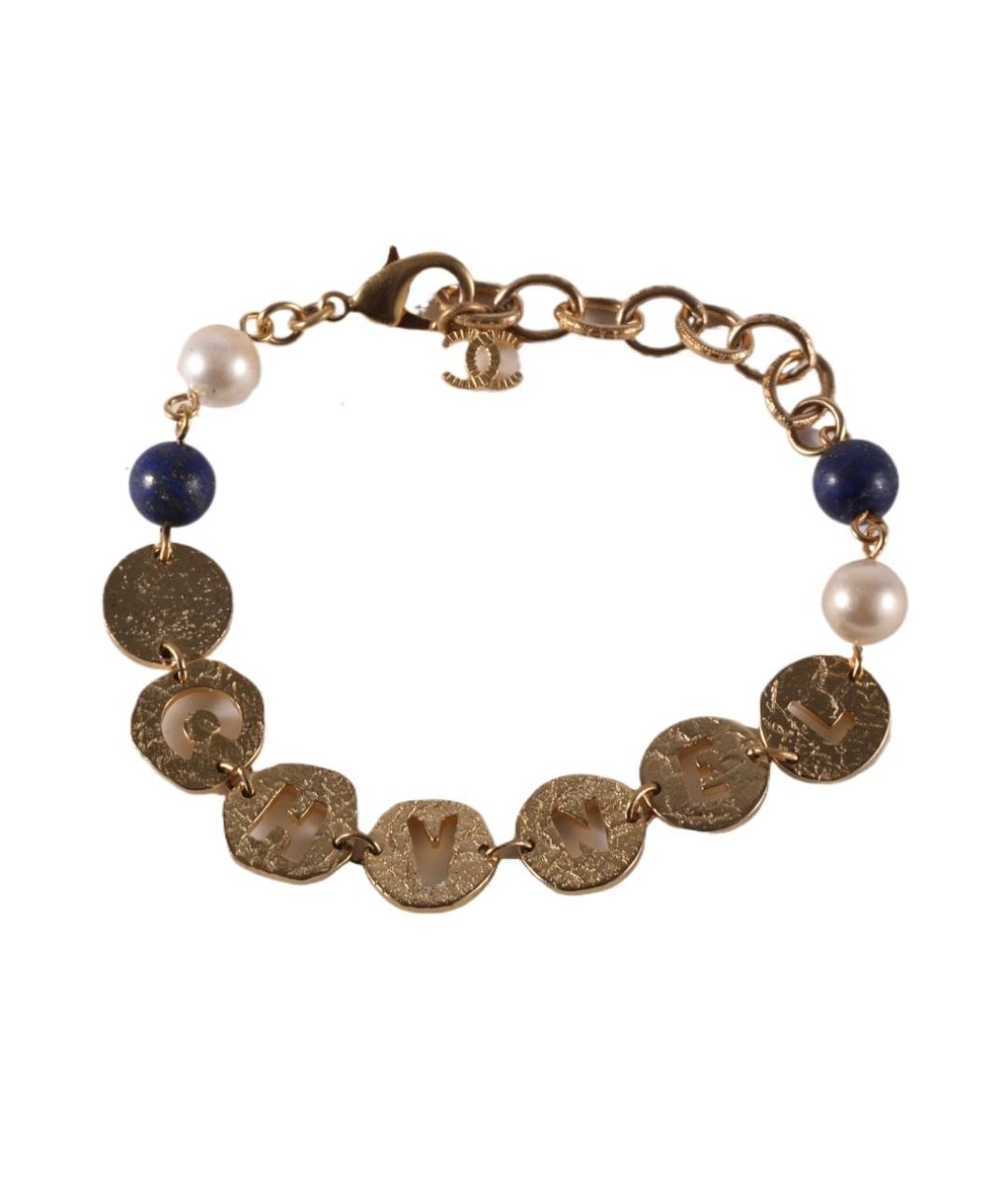 CHANEL Золотой металлический браслет, фото 1