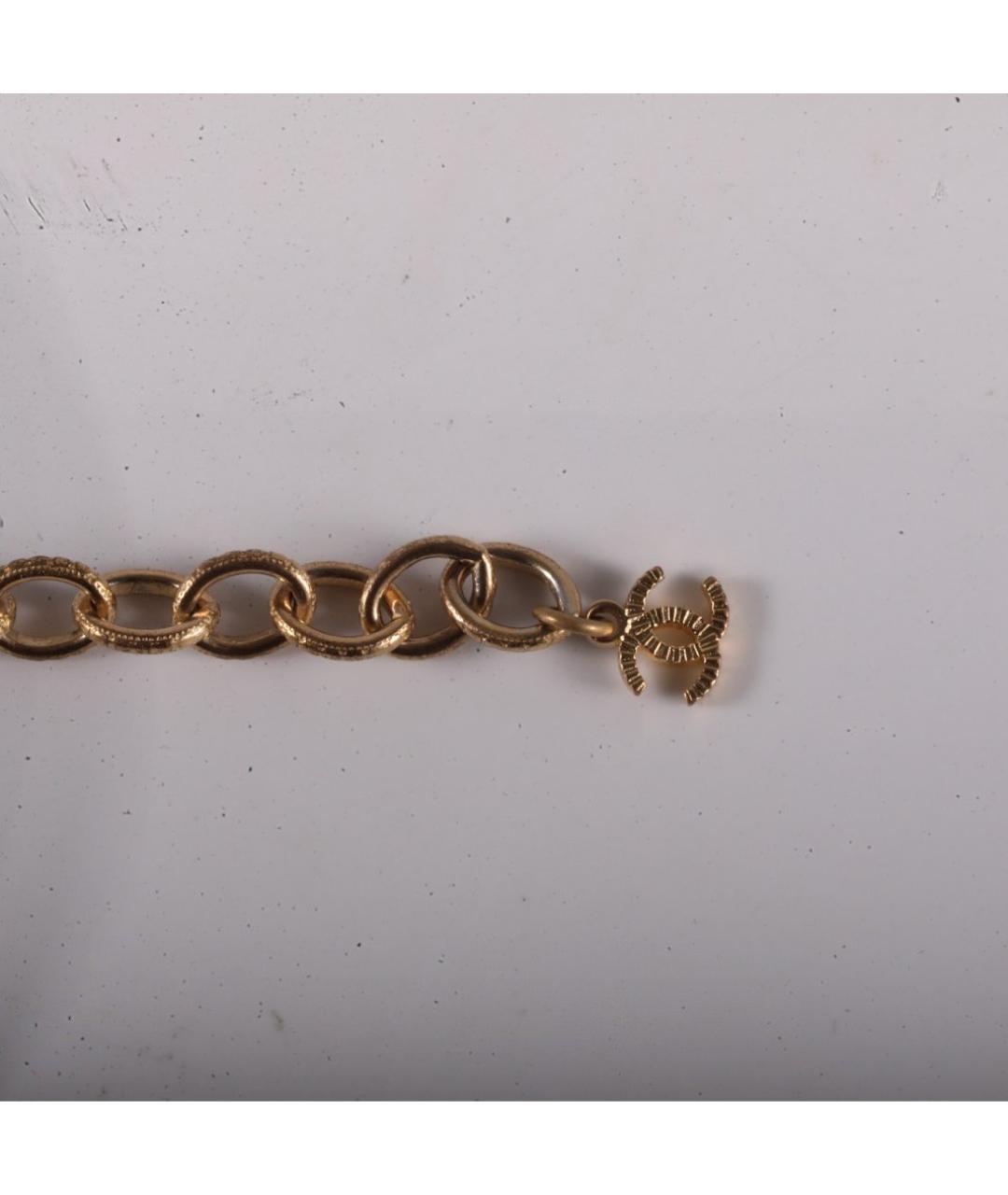 CHANEL Золотой металлический браслет, фото 5
