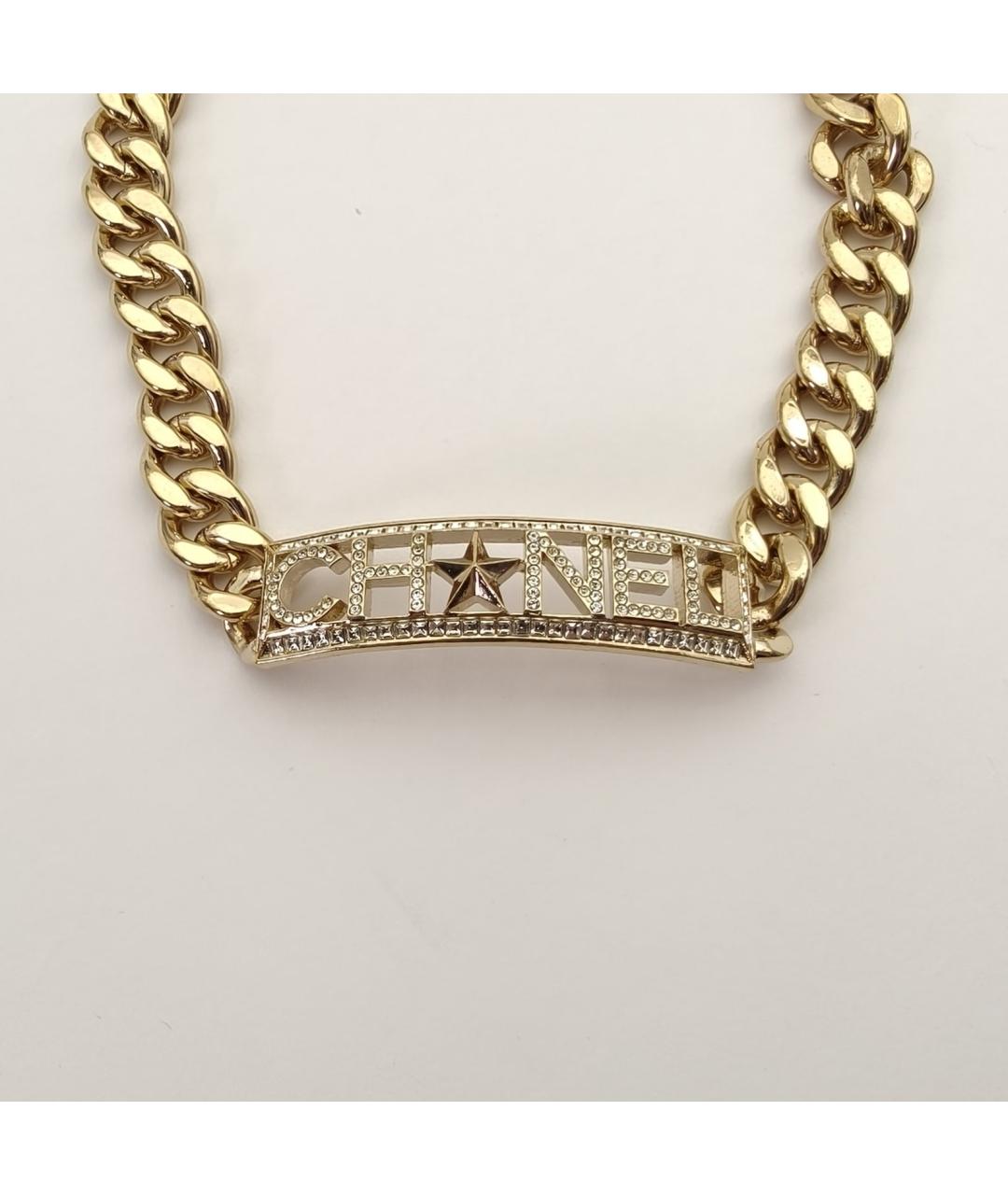 CHANEL Золотой металлический чокер, фото 2