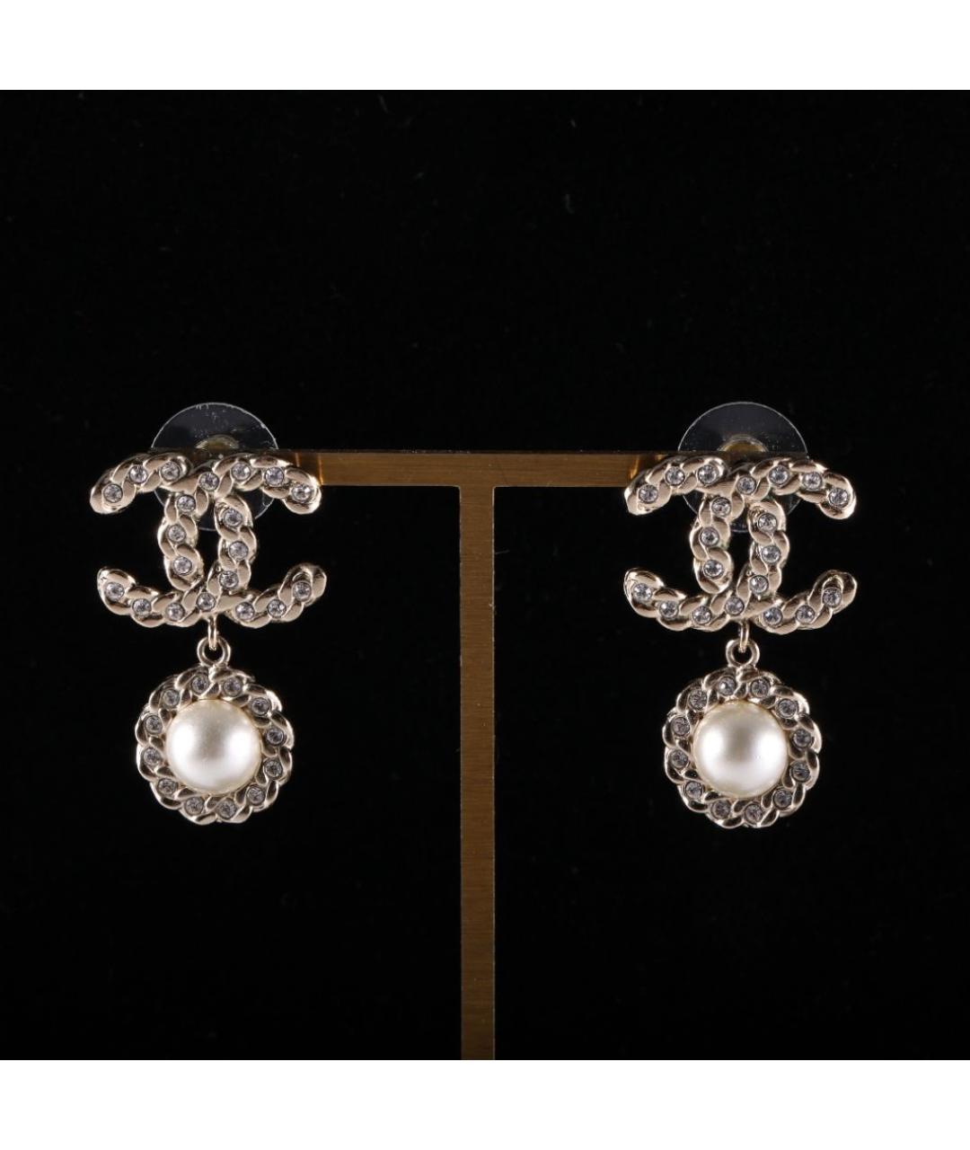 CHANEL Золотые металлические серьги, фото 5