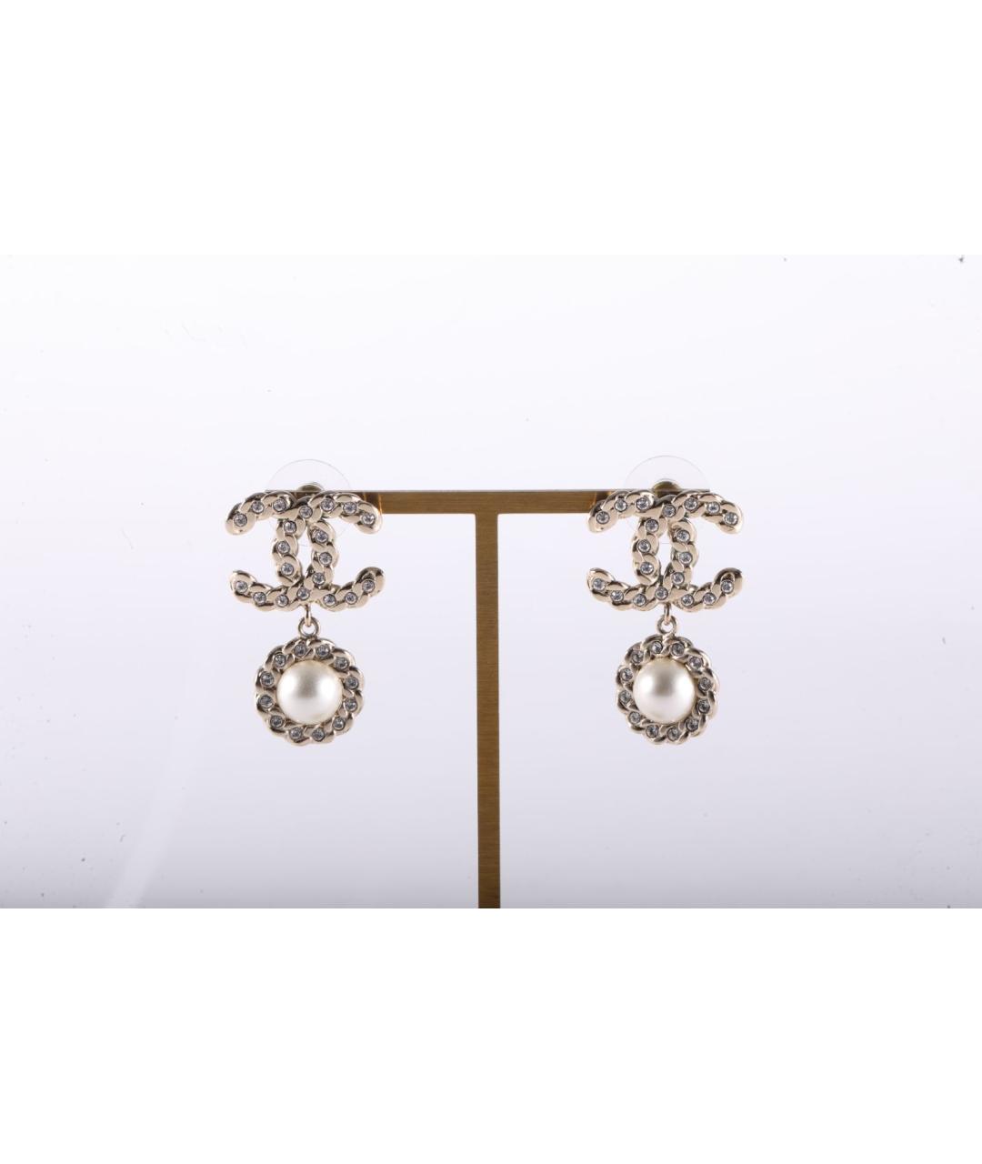 CHANEL Золотые металлические серьги, фото 4