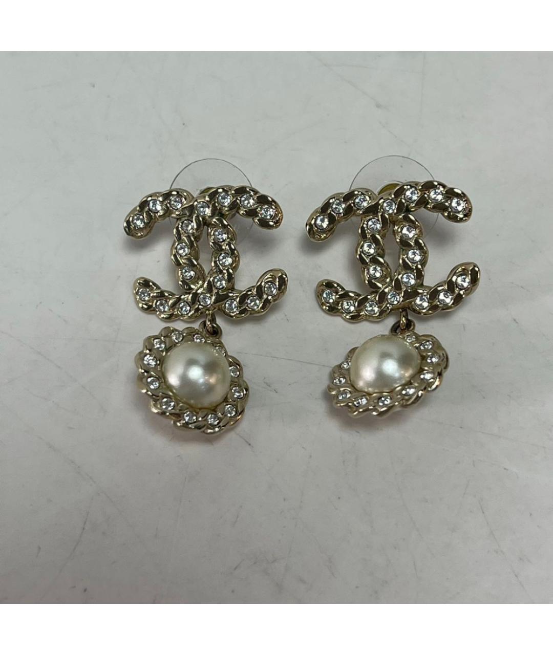 CHANEL Золотые металлические серьги, фото 6