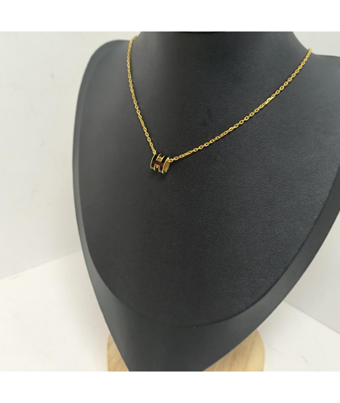 HERMES Черное металлическое колье, фото 9