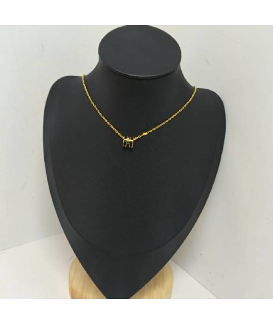 HERMES Черное металлическое колье, фото 8