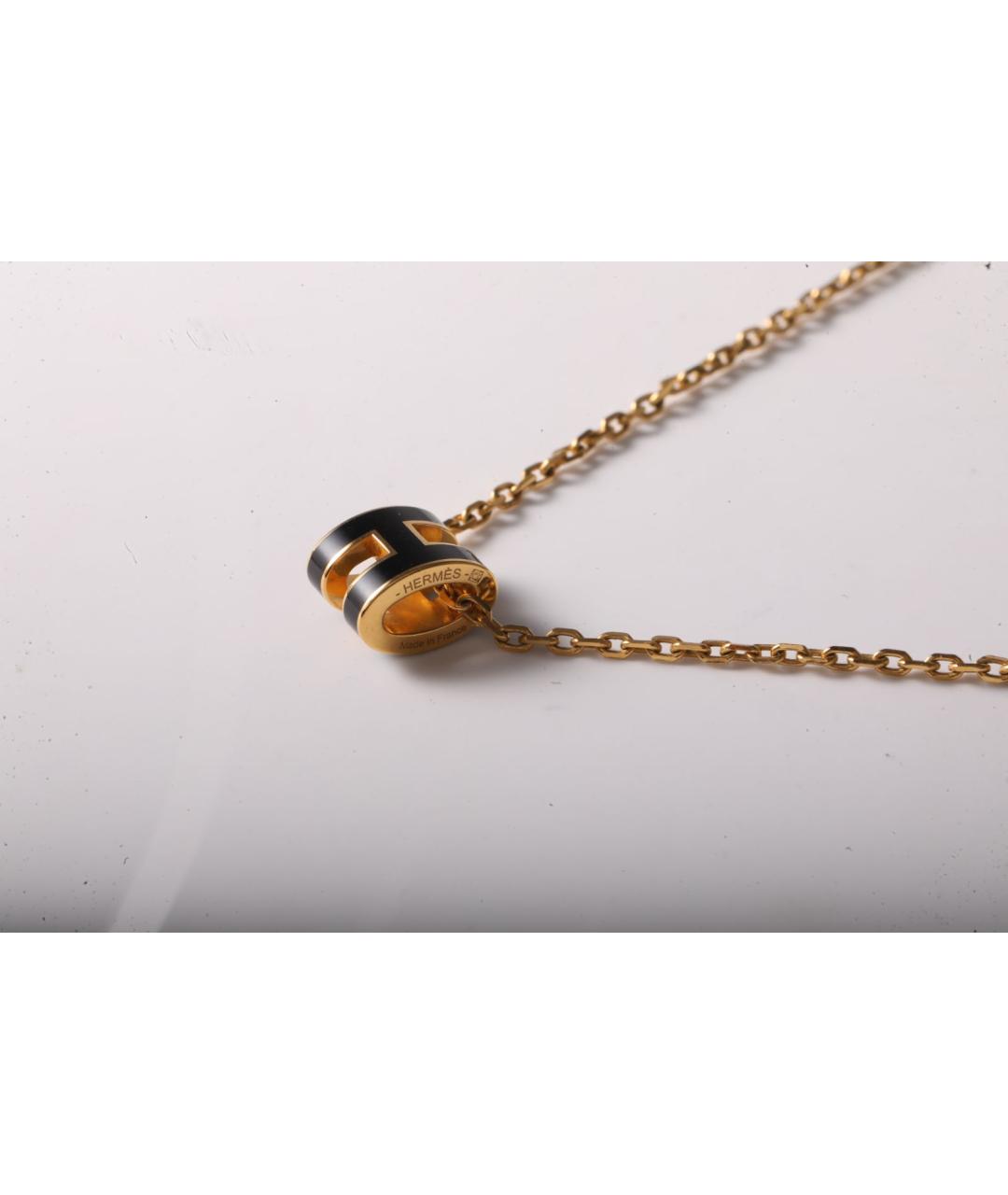 HERMES Черное металлическое колье, фото 4