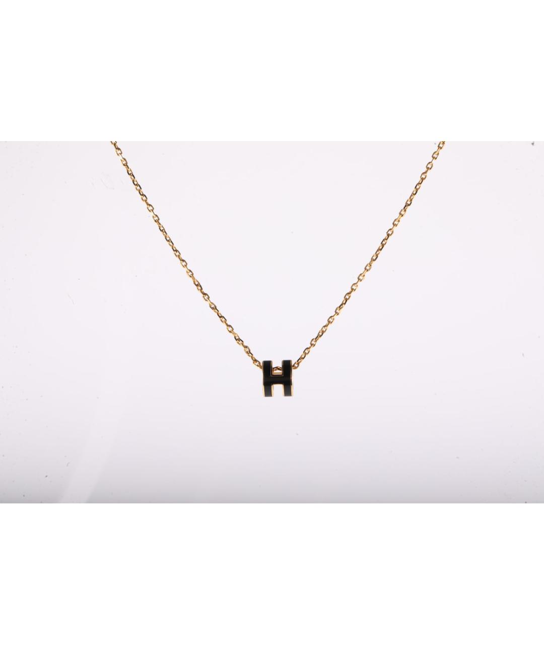 HERMES Черное металлическое колье, фото 2
