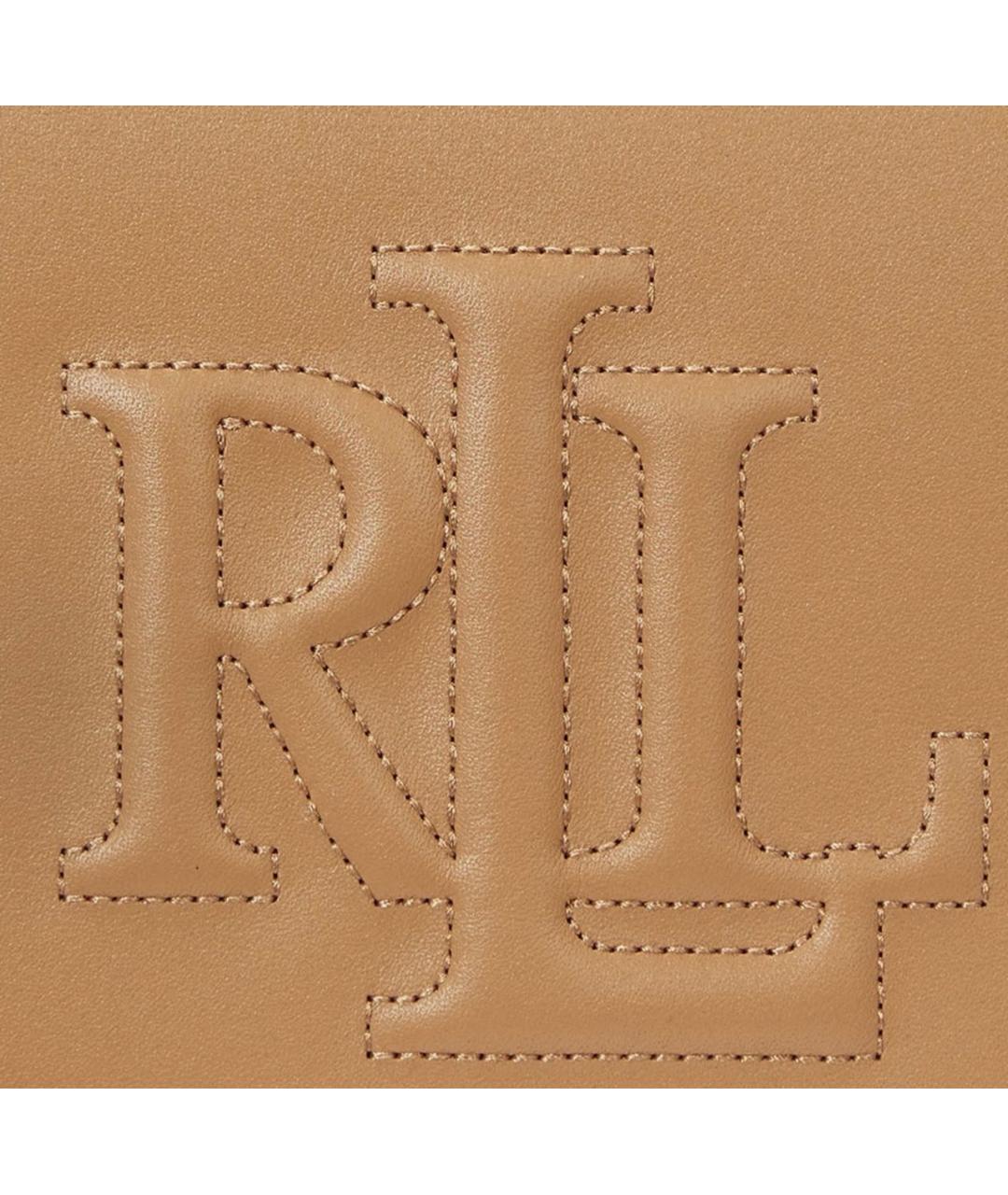 POLO RALPH LAUREN Бежевая кожаная сумка через плечо, фото 5
