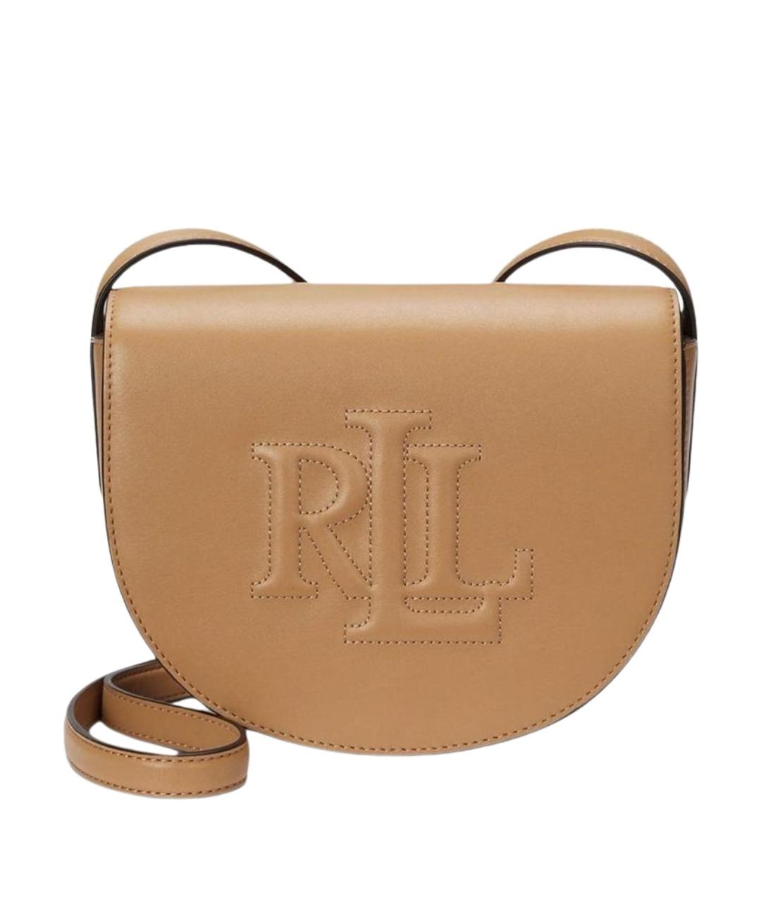POLO RALPH LAUREN Бежевая кожаная сумка через плечо, фото 1