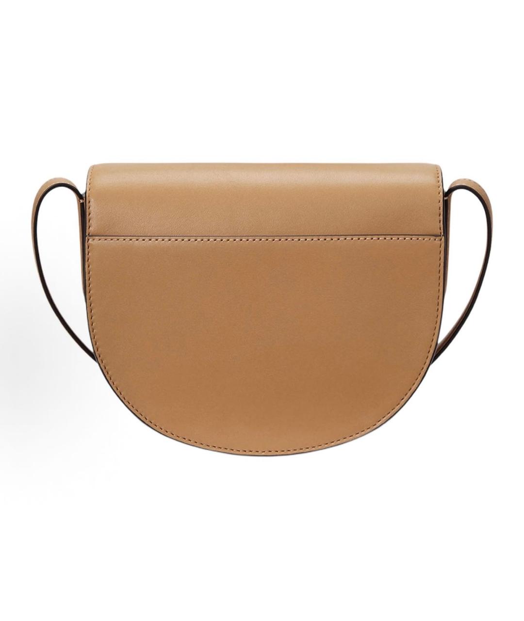 POLO RALPH LAUREN Бежевая кожаная сумка через плечо, фото 3