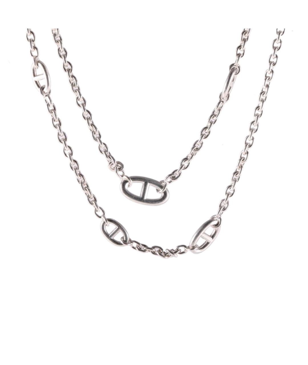 HERMES Серое серебряное колье, фото 1