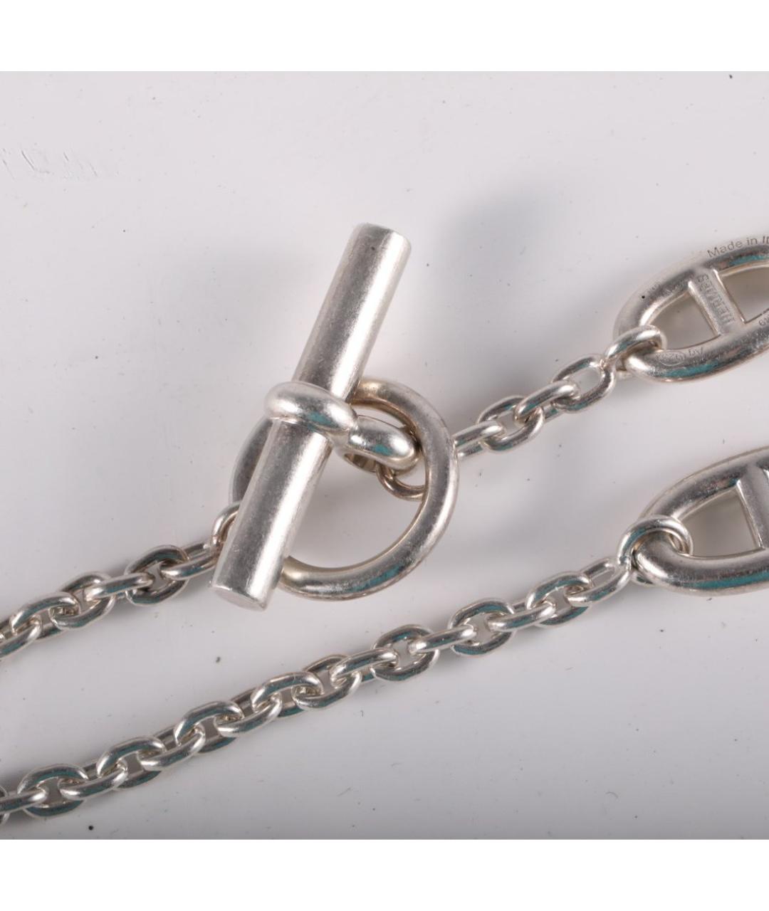 HERMES Серое серебряное колье, фото 4