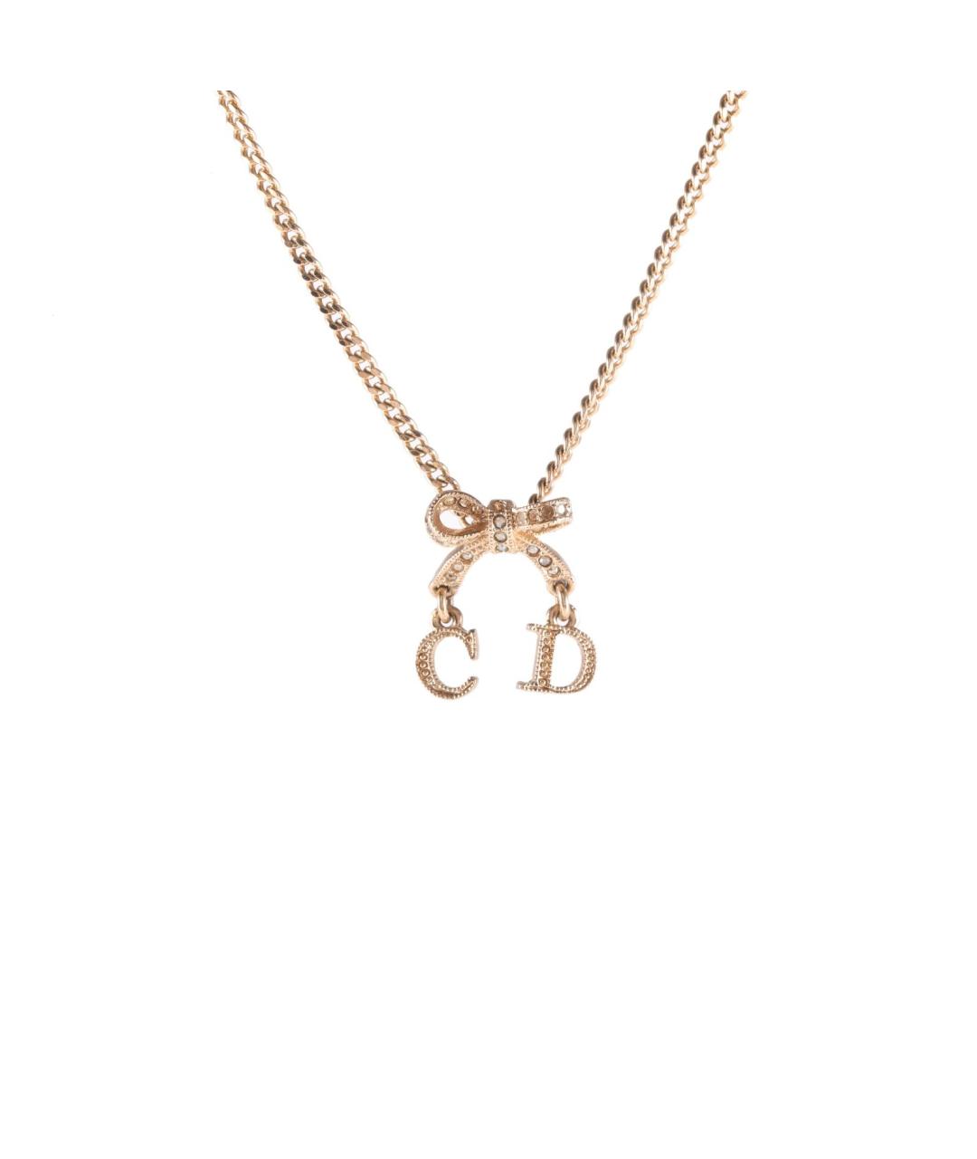 CHRISTIAN DIOR Золотое металлическое колье, фото 1