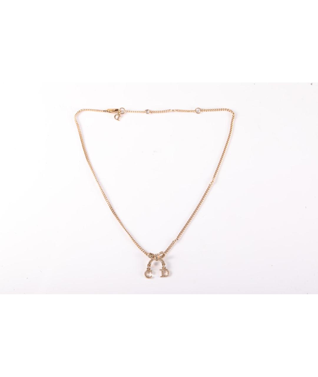 CHRISTIAN DIOR Золотое металлическое колье, фото 7