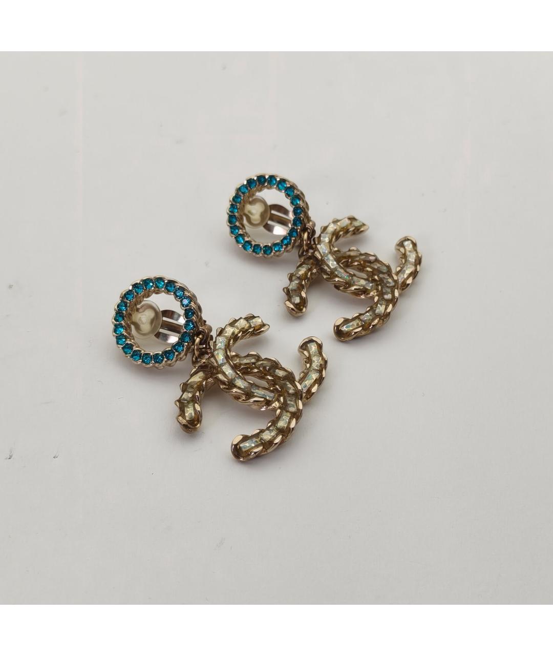 CHANEL Золотые металлические клипсы, фото 2