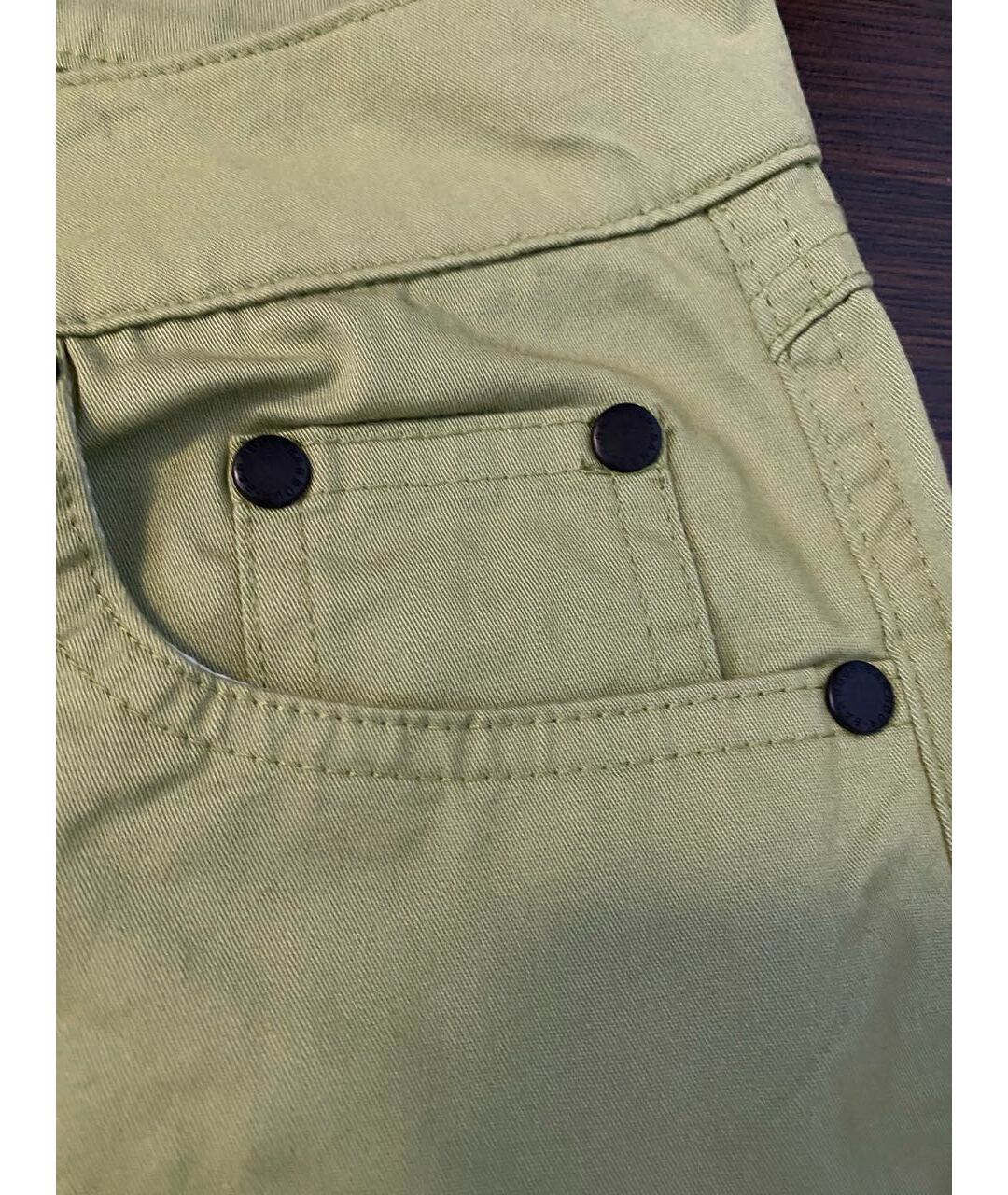 BARBOUR Салатовые хлопковые прямые брюки, фото 4
