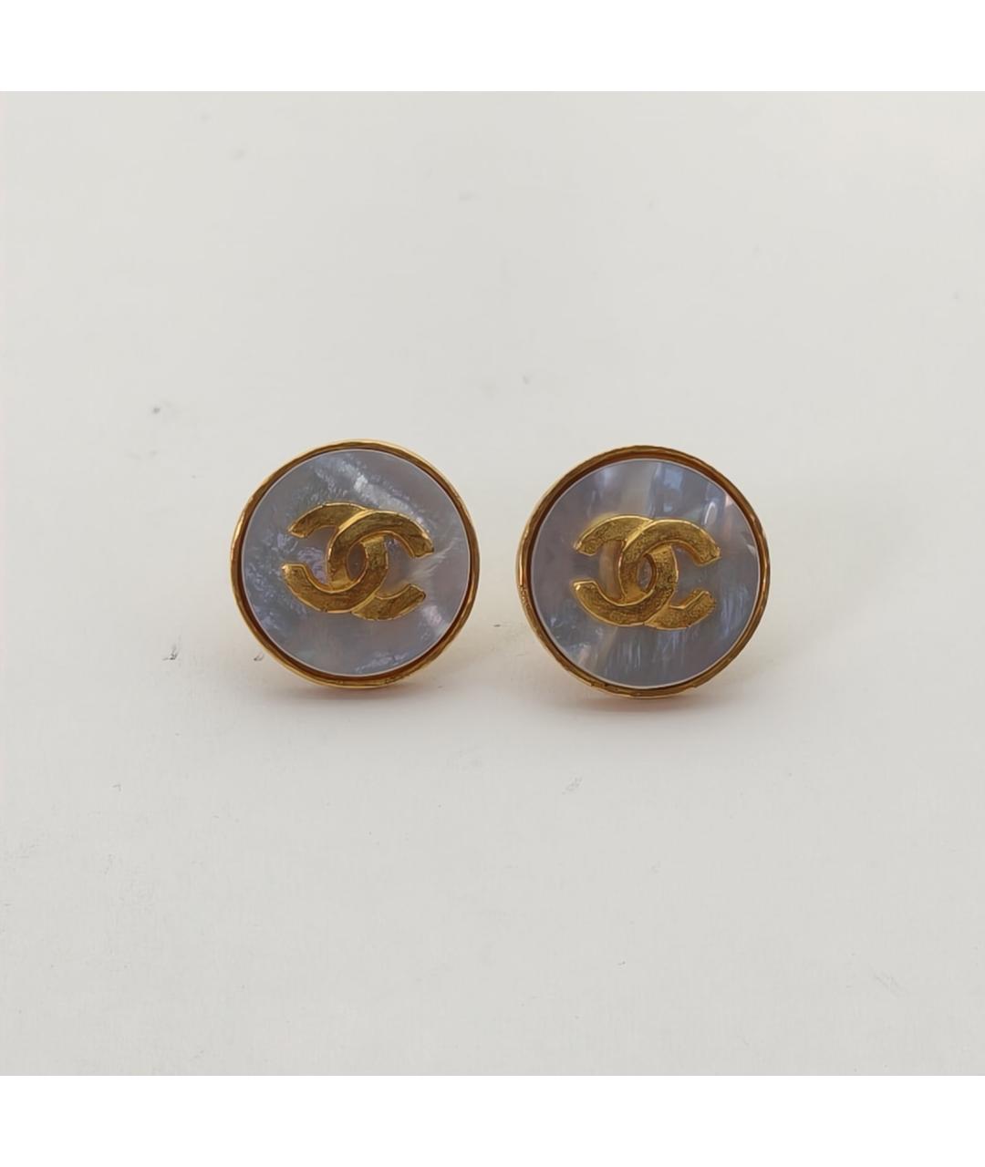 CHANEL Золотые металлические клипсы, фото 2