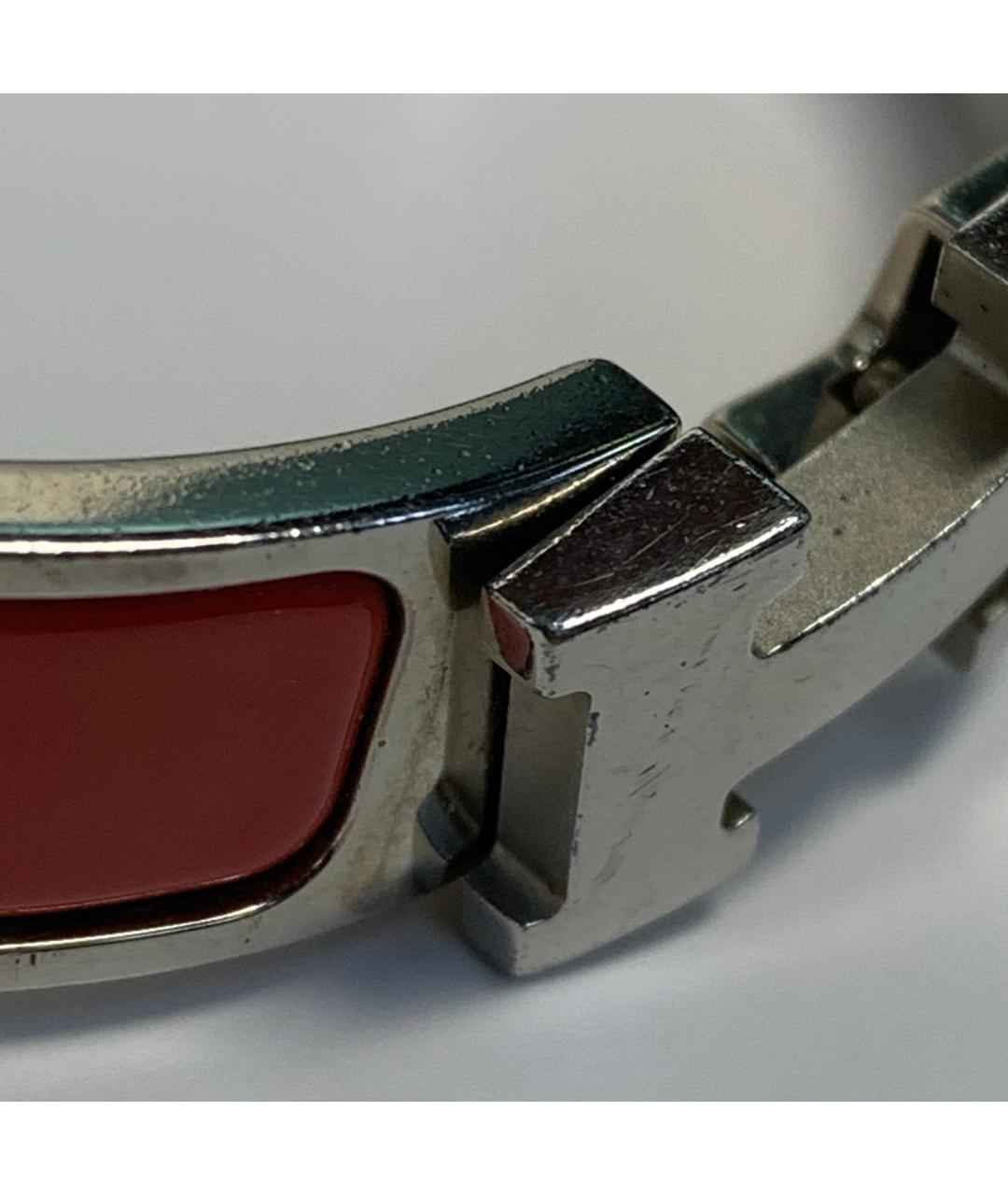 HERMES Красный металлический браслет, фото 8