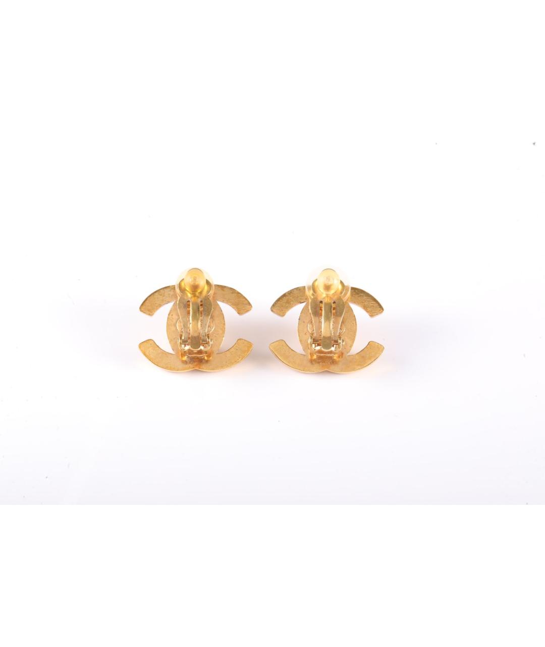 CHANEL Золотые металлические серьги, фото 4