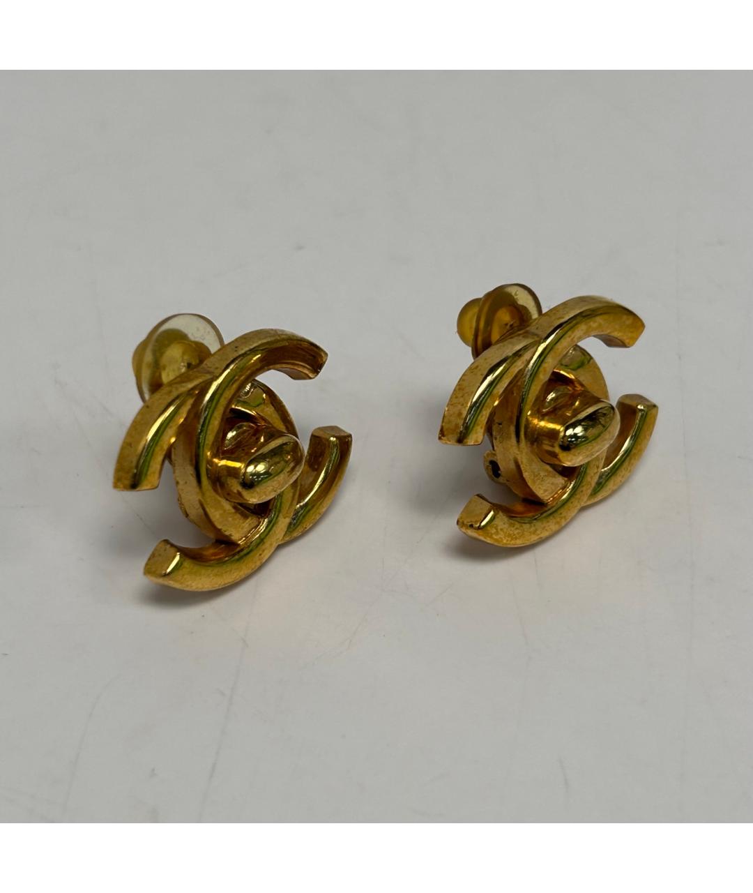 CHANEL Золотые металлические серьги, фото 9