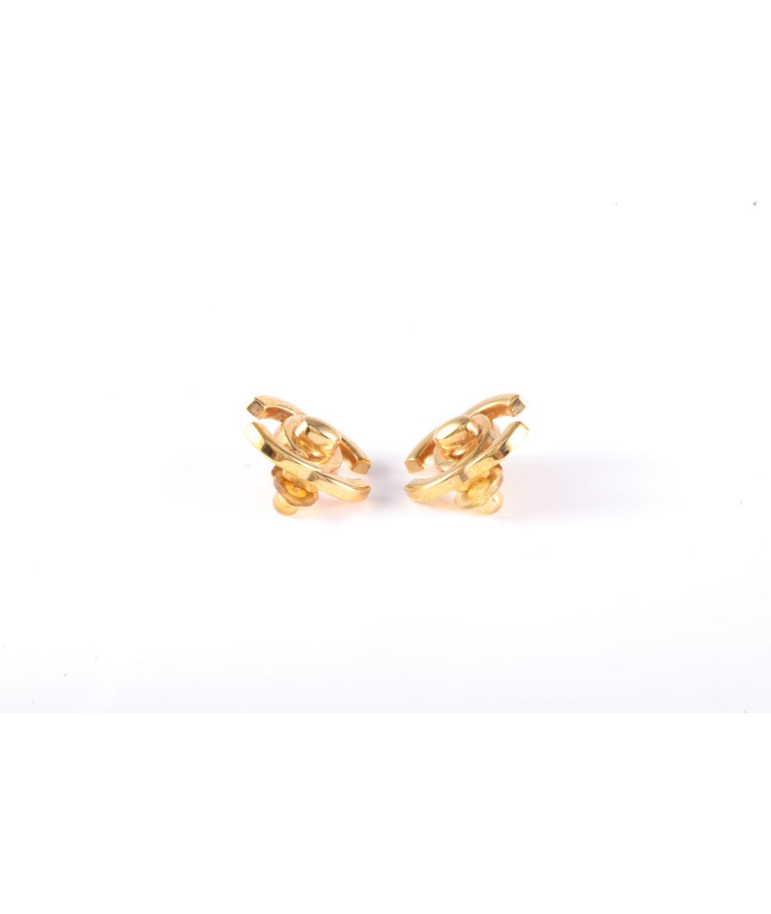 CHANEL Золотые металлические серьги, фото 3