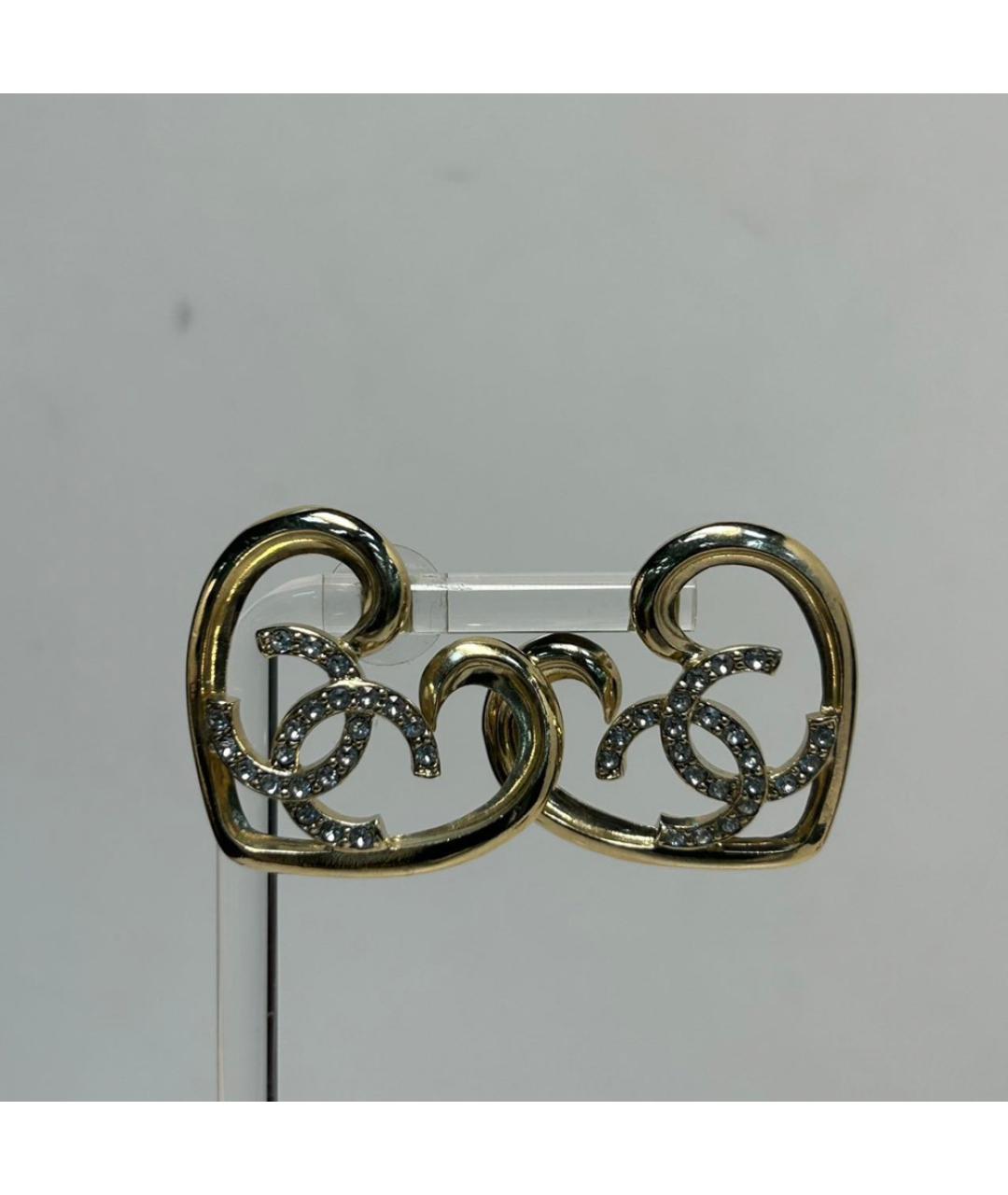 CHANEL Золотые металлические серьги, фото 9