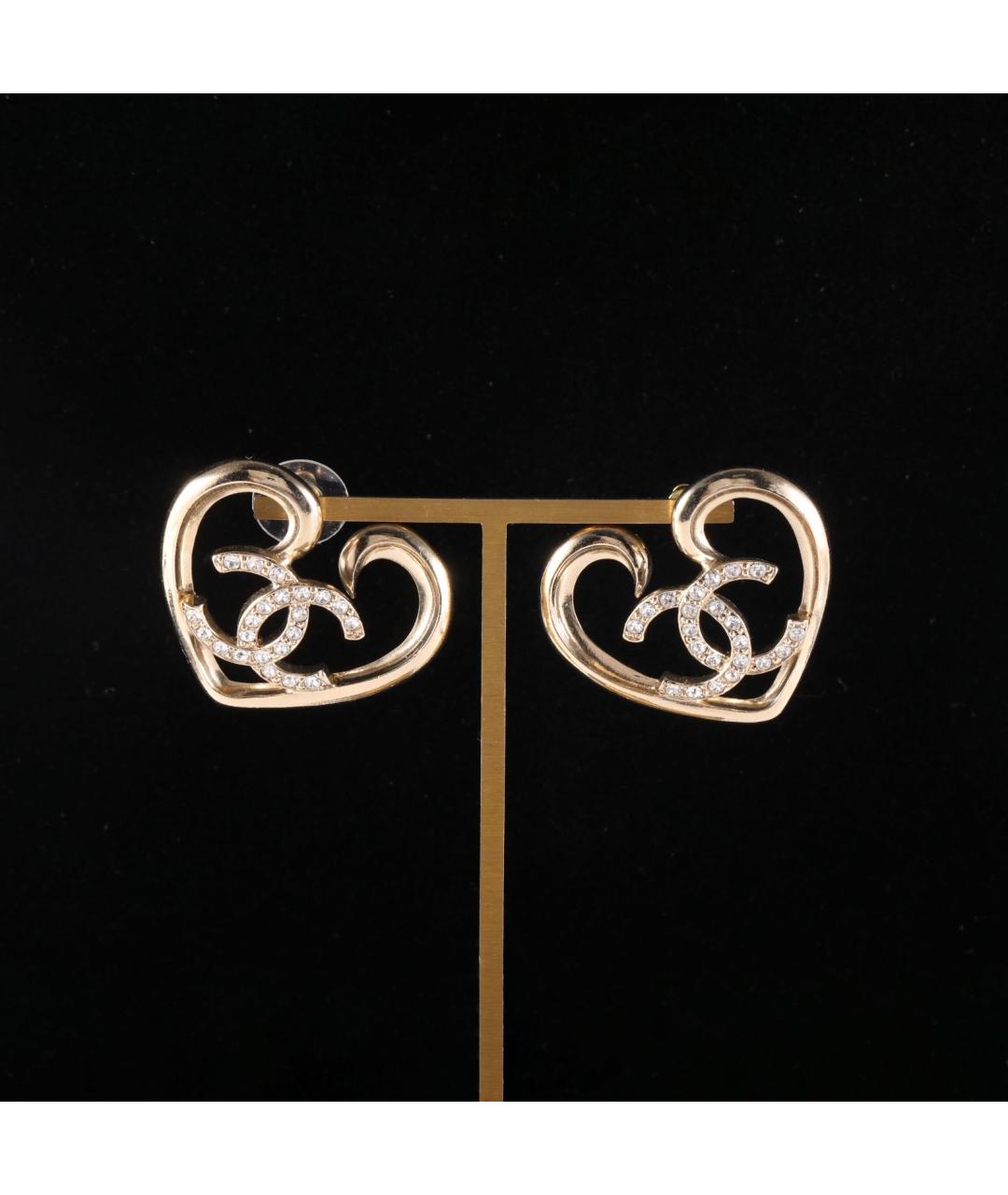 CHANEL Золотые металлические серьги, фото 7