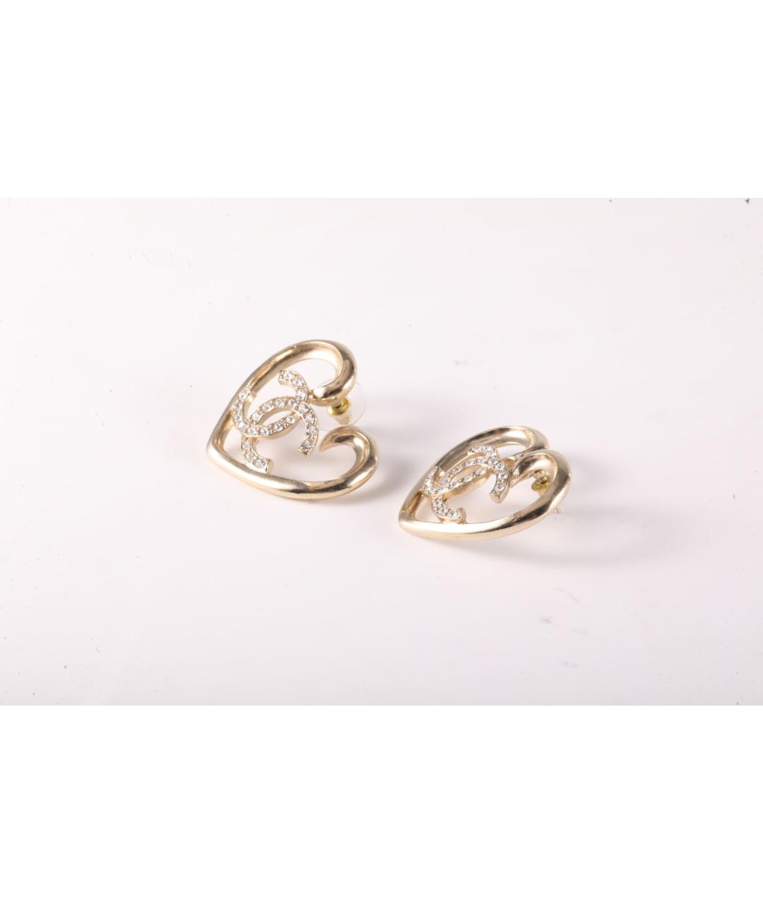 CHANEL Золотые металлические серьги, фото 2