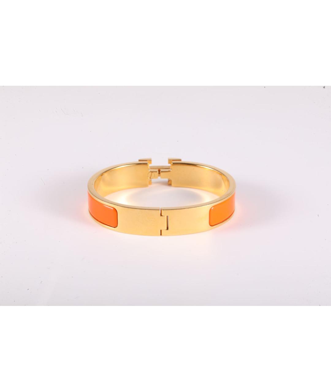 HERMES Оранжевый металлический браслет, фото 3