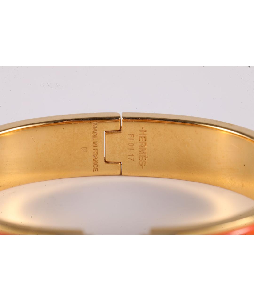 HERMES Оранжевый металлический браслет, фото 4