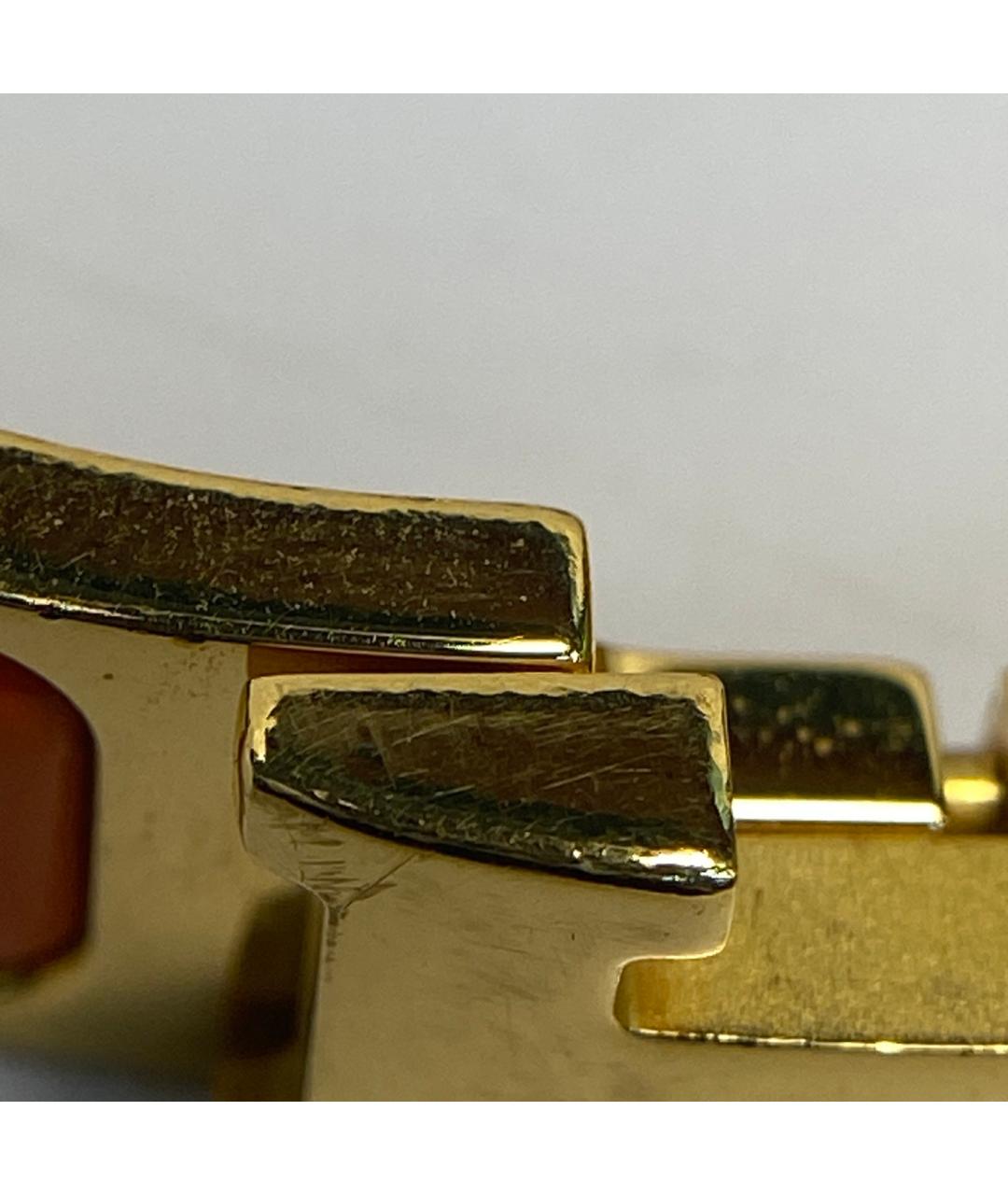 HERMES Оранжевый металлический браслет, фото 9