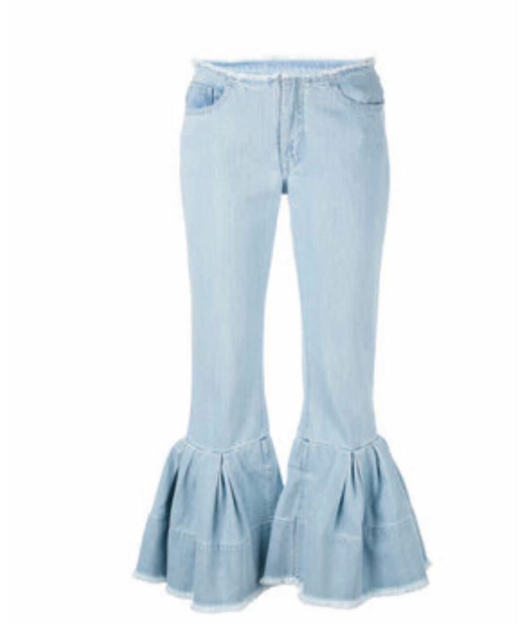 MARQUES' ALMEIDA Голубые хлопковые джинсы клеш, фото 1