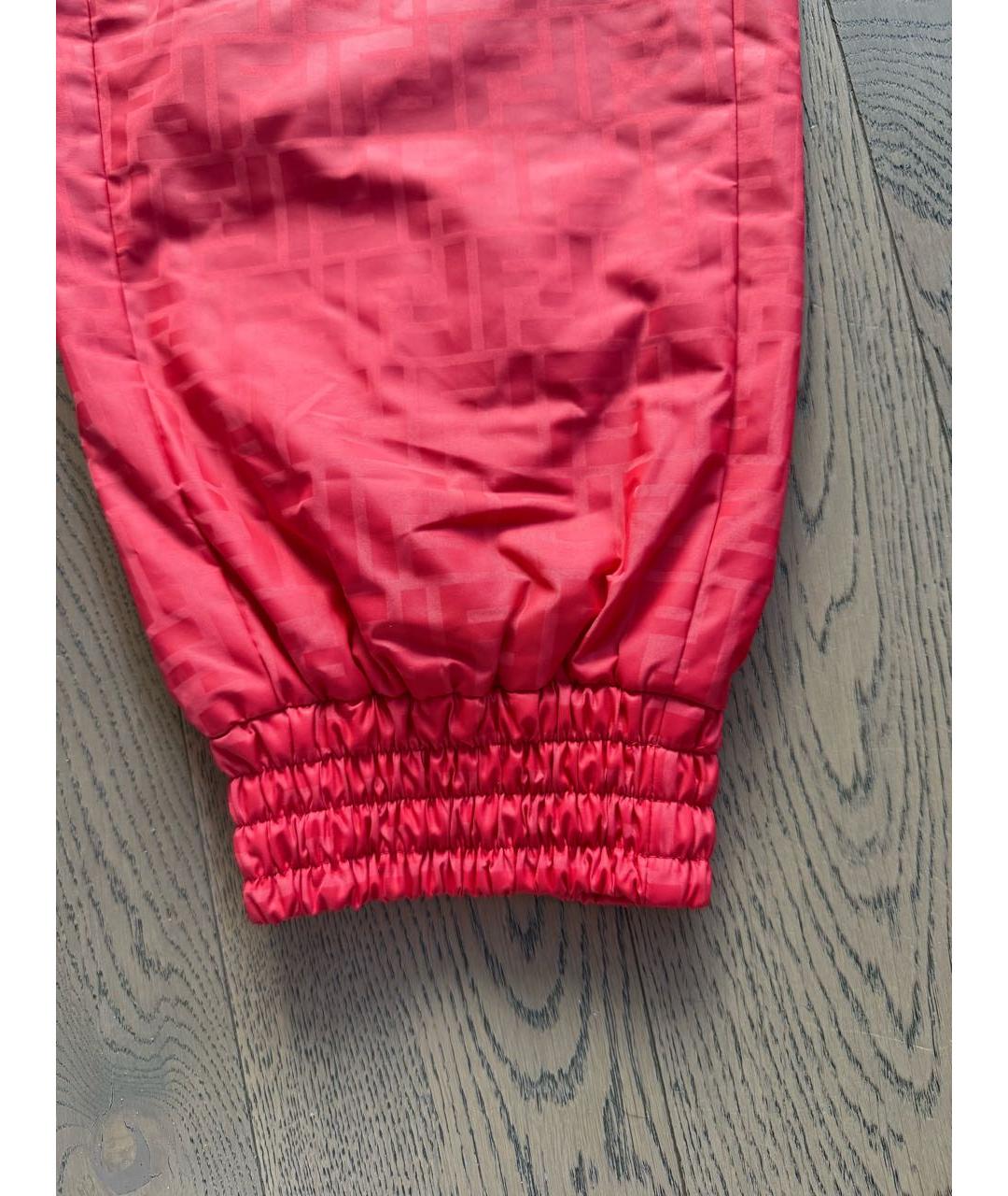 FENDI Красные атласные брюки широкие, фото 2