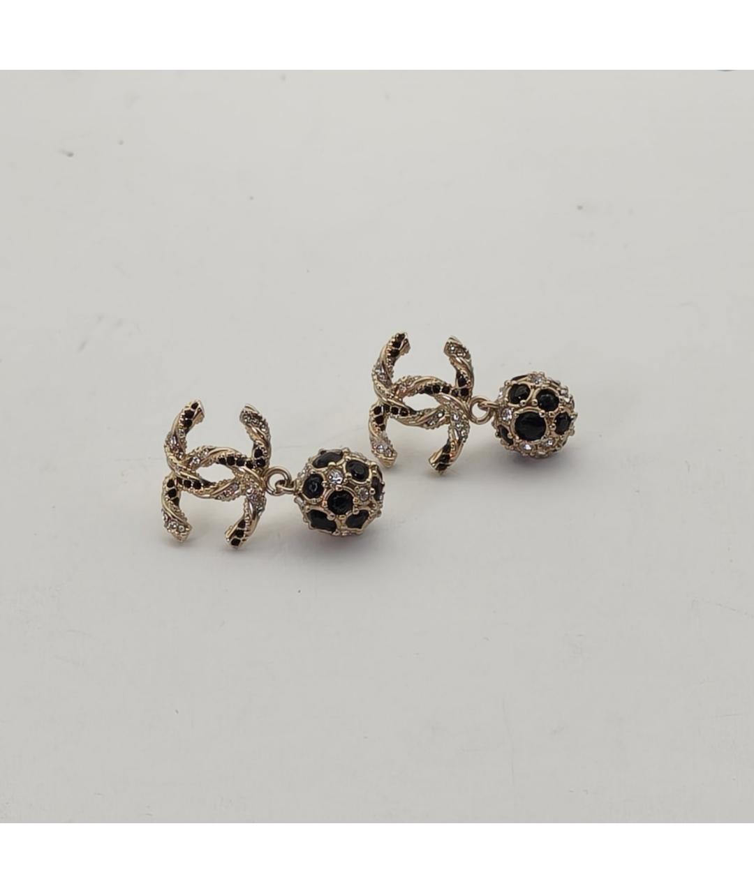 CHANEL Золотые металлические серьги, фото 2