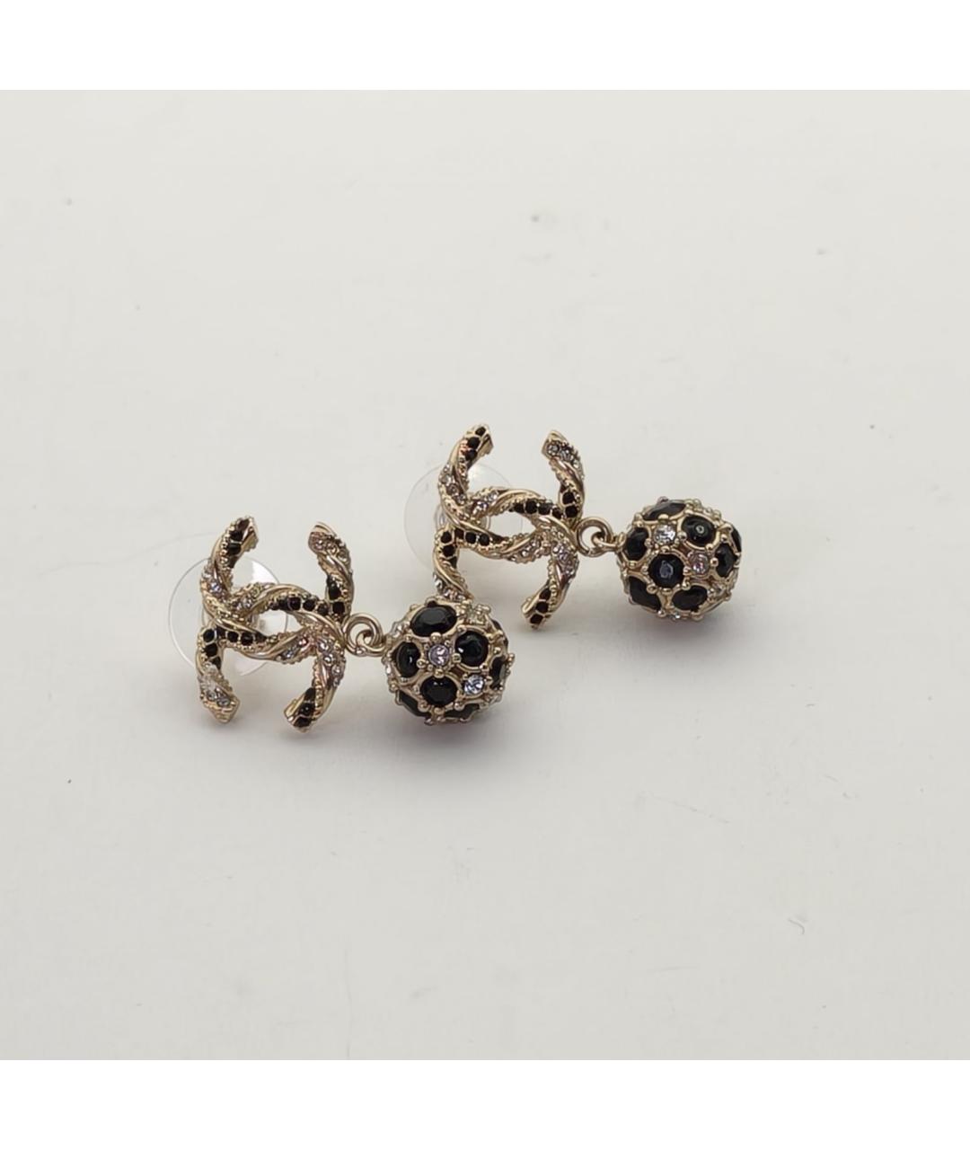 CHANEL Золотые металлические серьги, фото 3