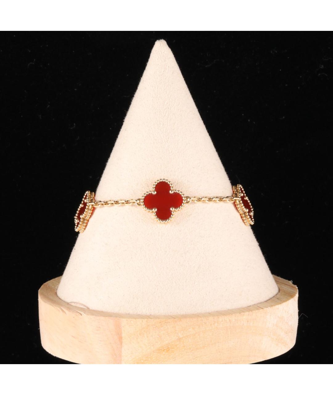 VAN CLEEF & ARPELS Бордовый браслет из желтого золота, фото 7