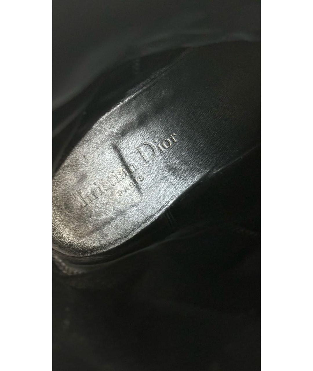 CHRISTIAN DIOR Черные кожаные ботинки, фото 7