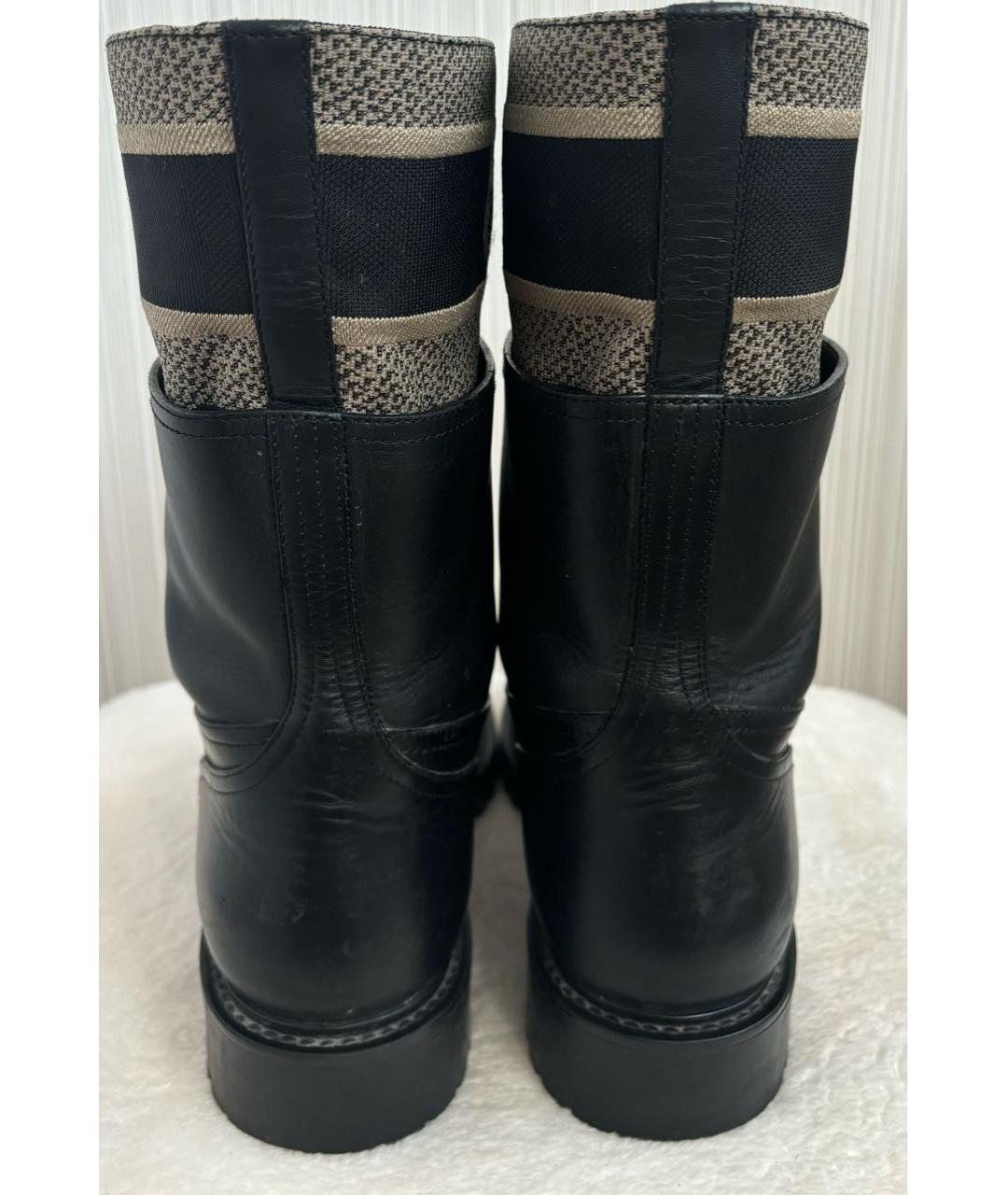 CHRISTIAN DIOR Черные кожаные ботинки, фото 4
