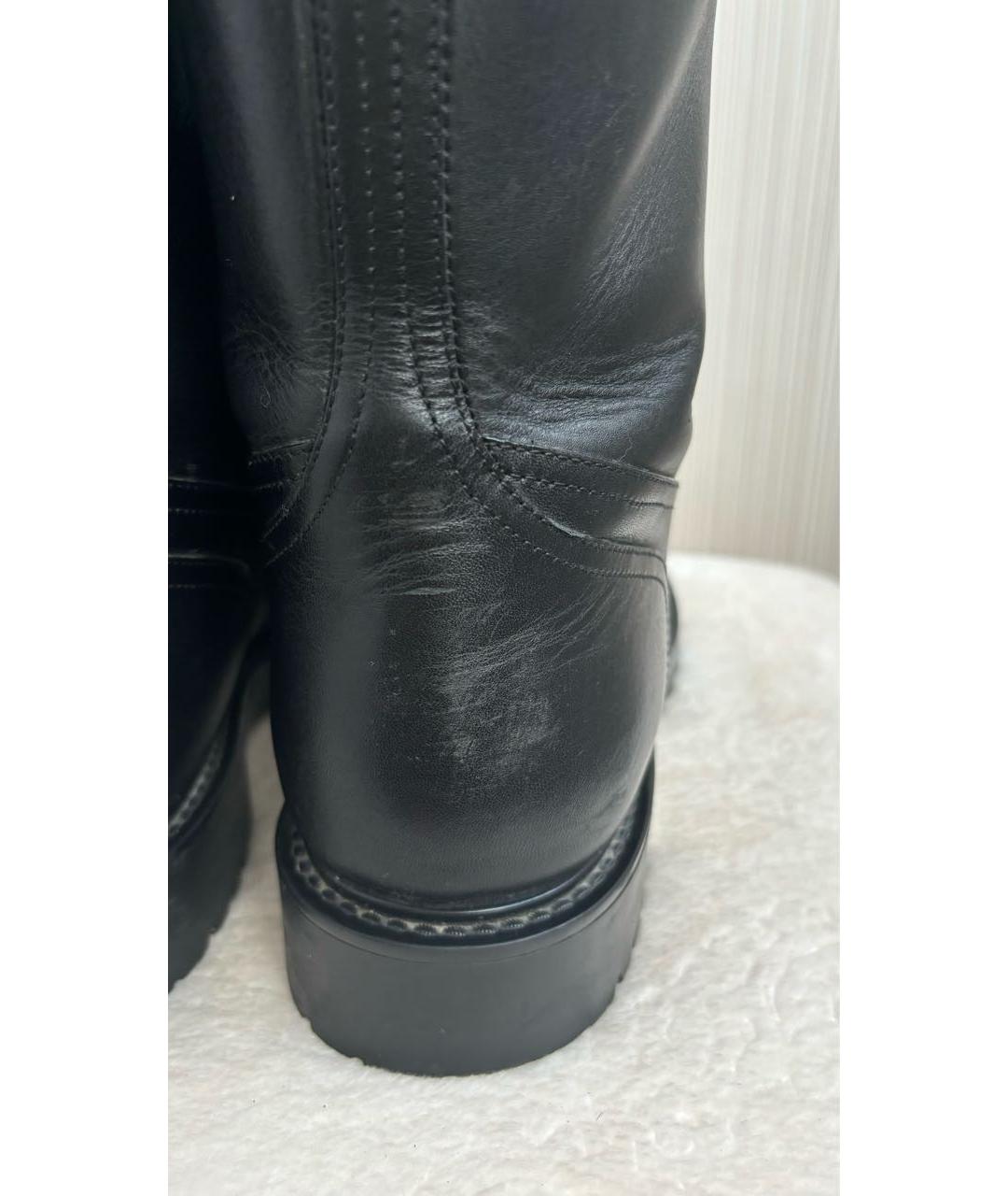 CHRISTIAN DIOR Черные кожаные ботинки, фото 5