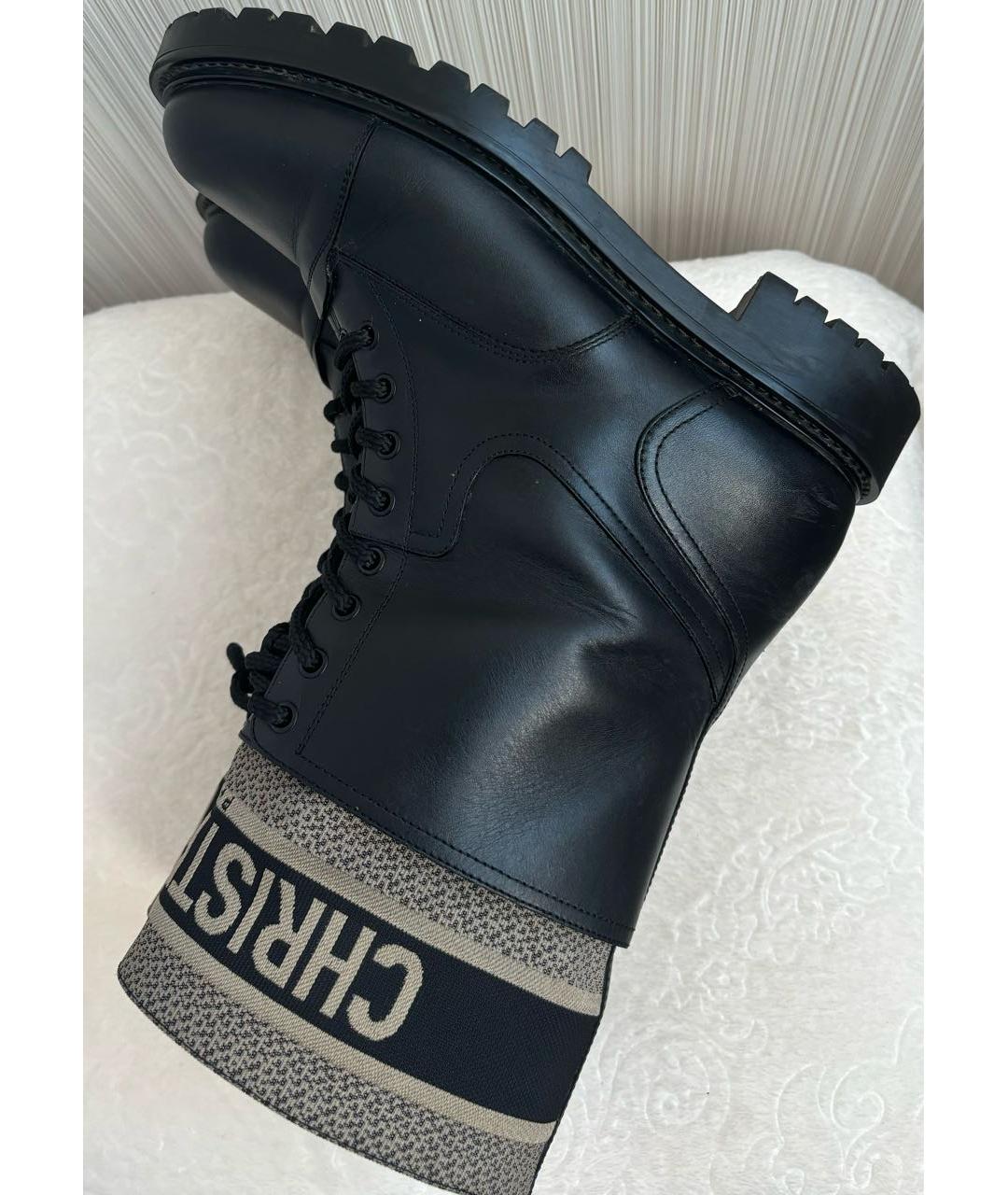 CHRISTIAN DIOR Черные кожаные ботинки, фото 8