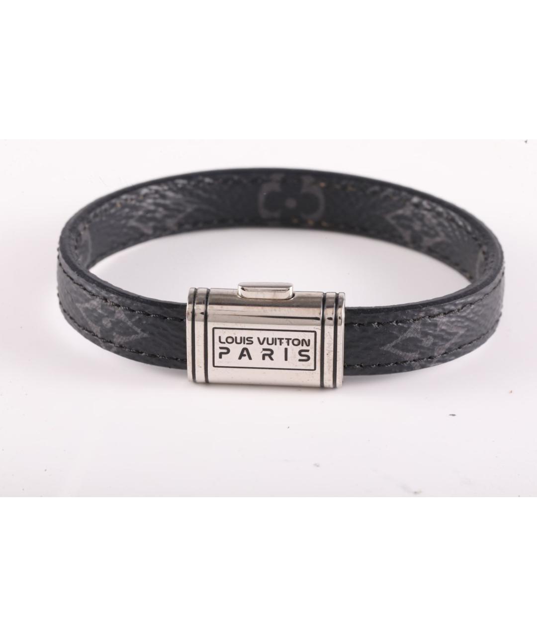 LOUIS VUITTON Черный металлический браслет, фото 4