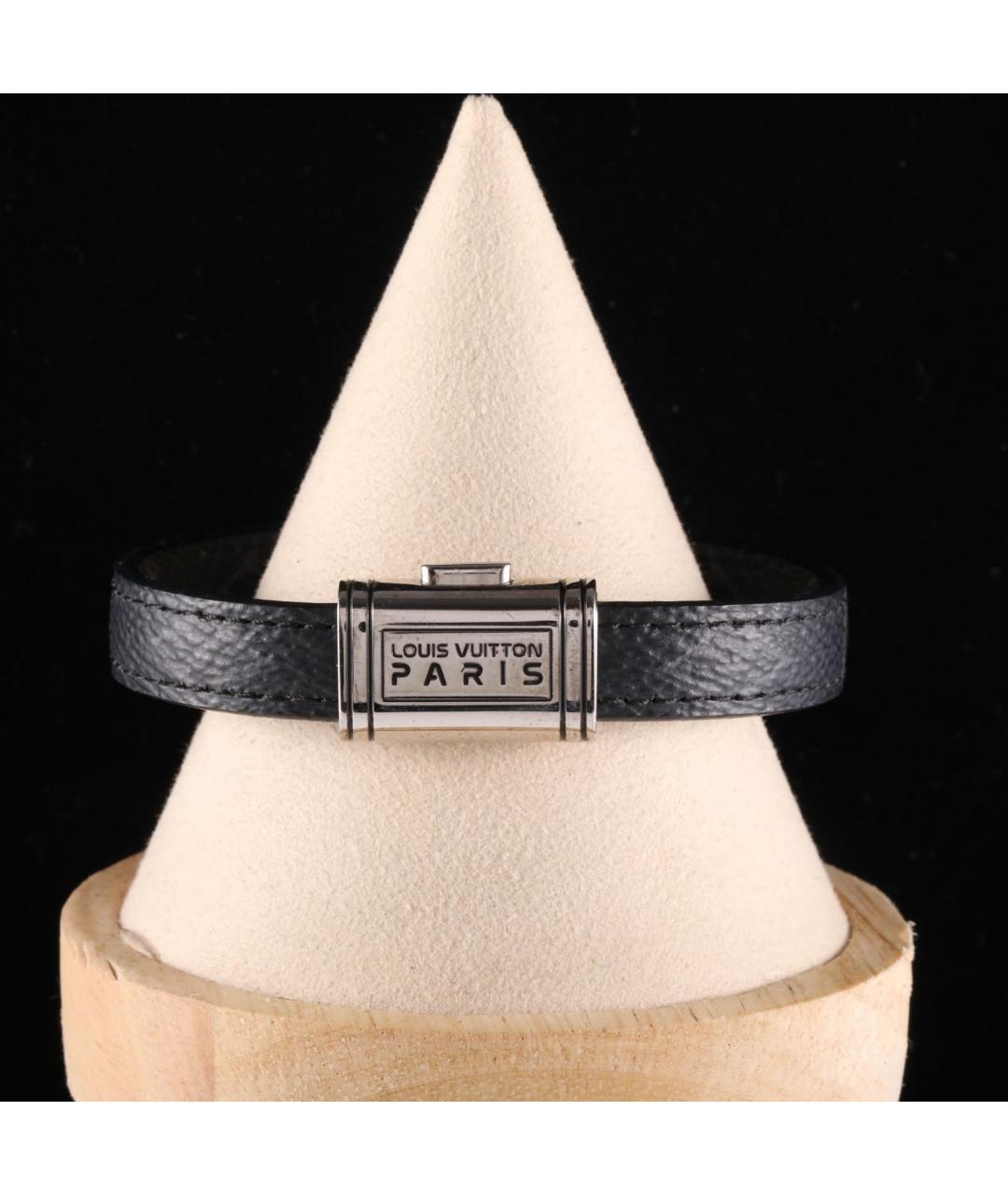 LOUIS VUITTON Черный металлический браслет, фото 5