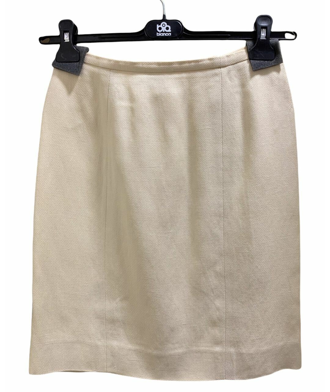 GIORGIO ARMANI Бежевая шелковая юбка мини, фото 1
