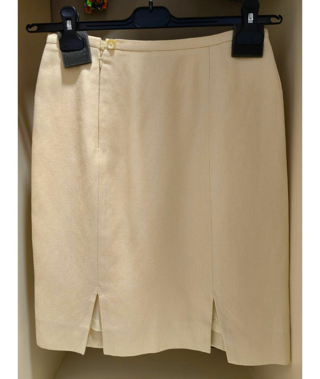 GIORGIO ARMANI Бежевая шелковая юбка мини, фото 2